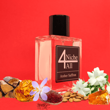 Load image into Gallery viewer, Beauty in a bottle. Inviting, intoxicating and interesting! Top notes Jasmine, Saffron and Almond Heart notes Amberwood, White Florals Base notes Cedar, Fir Resin, Musk A sweet, deep scent, florals, jasmine and saffron blended with woody notes. For both him and her. Eau de Parfum (EDP) Est. in 2021